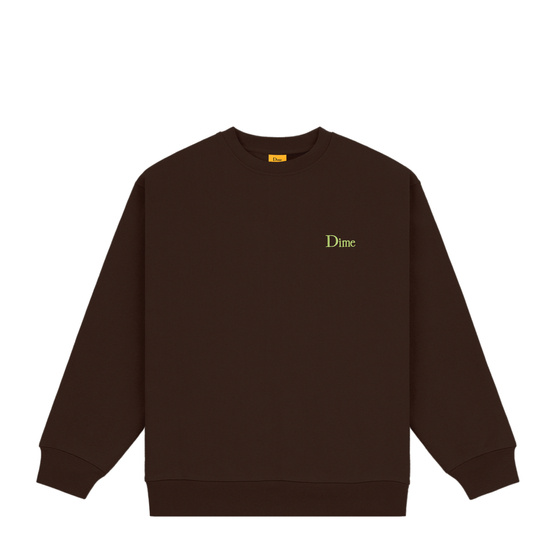  Dime Classic  Small Logo crewneck deep brown