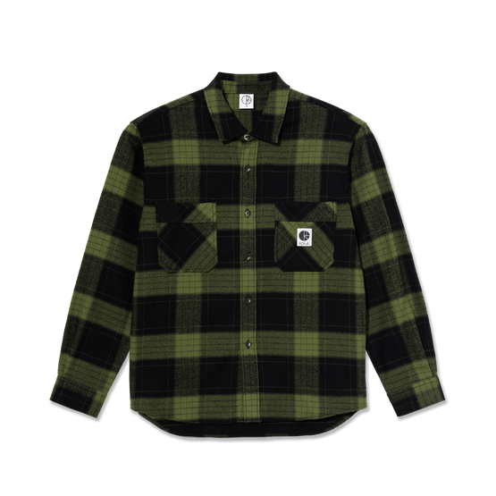 Polar Mike LS-Shirt Flannel army green