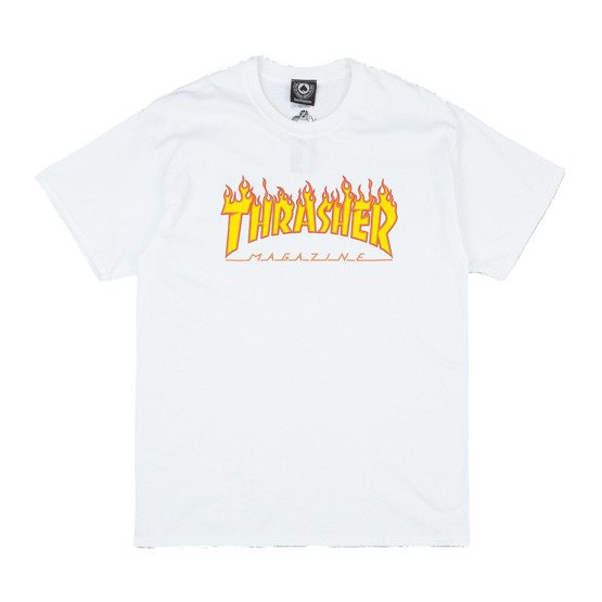 thrasher flamme logo t-shirt weiß