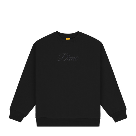  Dime Cursive Logo crewneck black