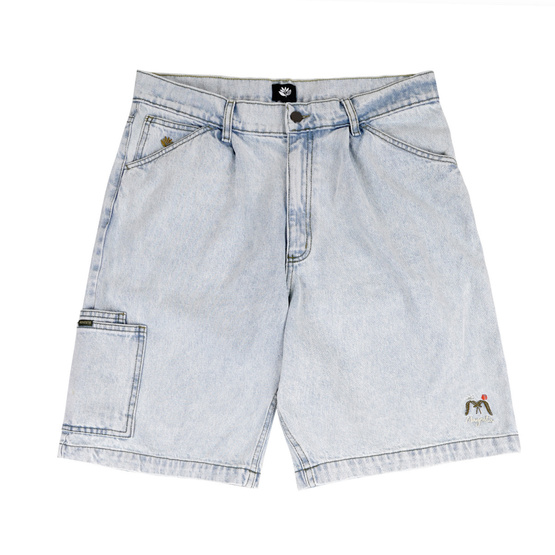 magenta OG Denim Tasche Lange Shorts ultra gewaschenem Denim