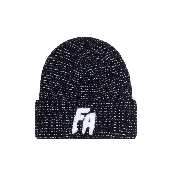 fucking Awesome - Reflektierende Waffelmanschette Beanie (Schwarz)