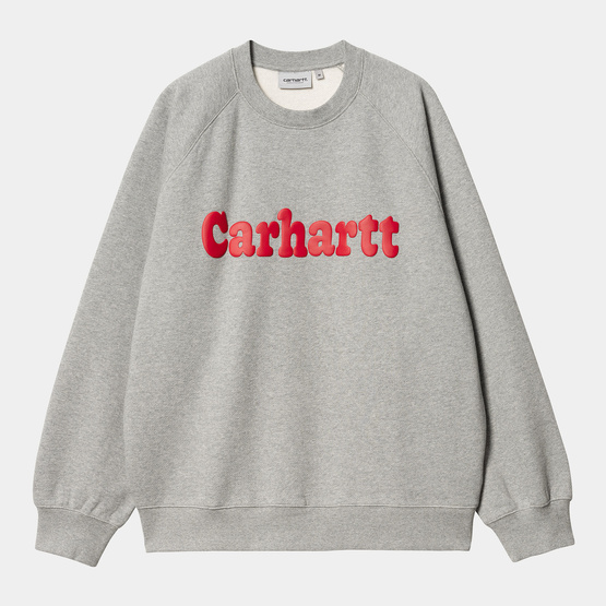 rundhalsausschnitt Carhartt WIP Bubbles Sweat (Ash Heather/Kirsche)