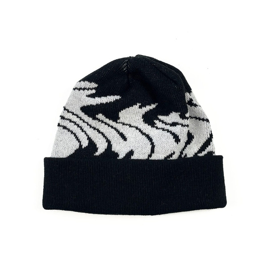 Raw Hide Curved Logo Beanie (Black/White)