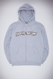 Fucking Awesome Stamp Logo Zip hoodie grey