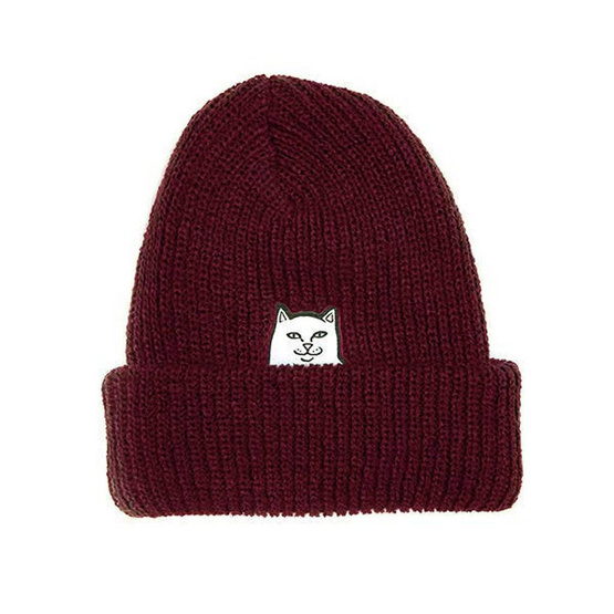 ripndip Lord Nermal Ribbed Beanie (Burgund)