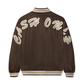 Cash Only Spell Out Bomber Jacket (Brown)