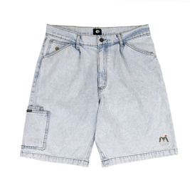 magenta OG Denim Tasche Lange Shorts ultra gewaschenem Denim