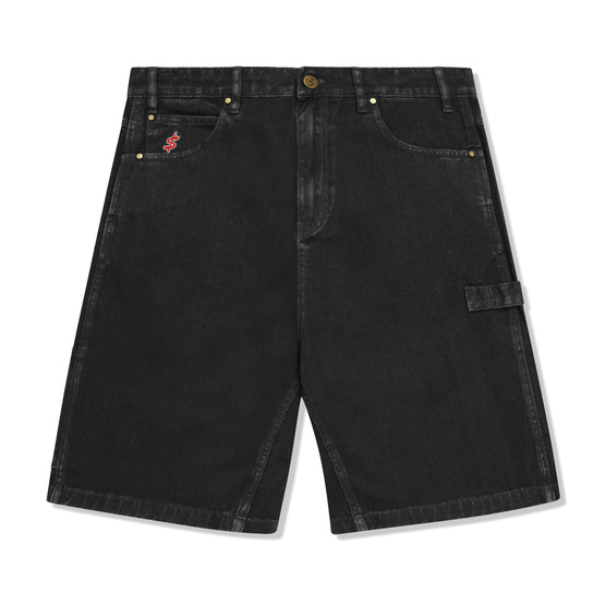 Cash Only Records Denim Shorts (Black)