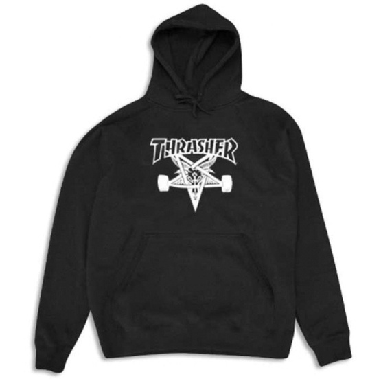 thrasher hoodie skate ziege schwarz