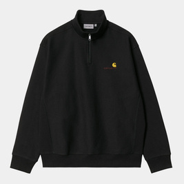 rundhalsausschnitt Carhartt WIP Half Zip American Script Sweatshirt (Schwarz)