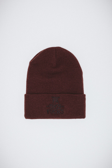 Fucking Awesome SK8 Fucks cuff beanie brown