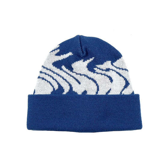 Raw Hide Curved Logo Beanie (Navy/White)