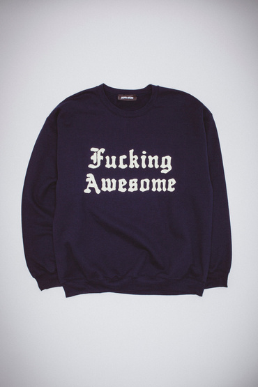 Fucking Awesome Ancient Script  Crewneck (Navy)