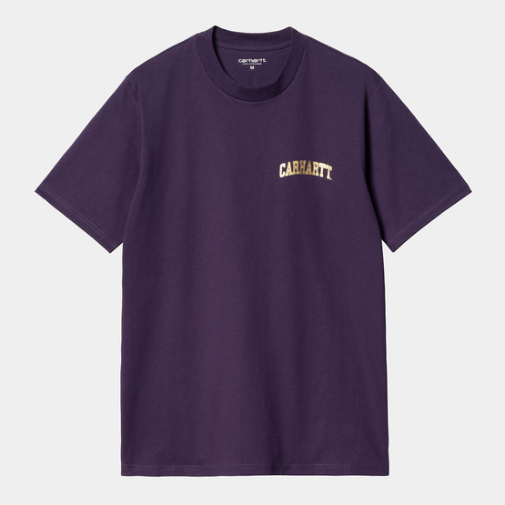 carhartt WIP S/S University Script T-Shirt (Cassis/Gold)