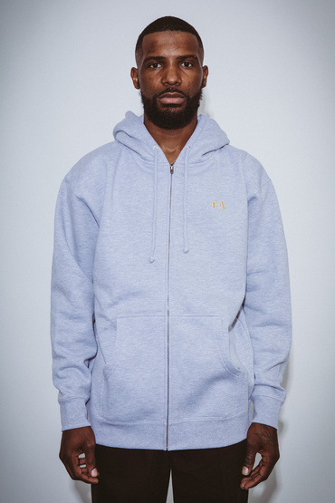 Fucking Awesome Lesser God Embroidered Zip Up Hoodie (Grey)