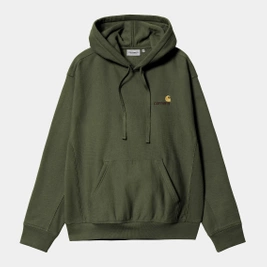 Carhartt WIP Hooded American Script Sweatshirt (Tarragon)