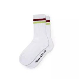 Polar Stripe Socken Weiß / Rich Red / Chartreuse