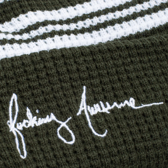 fucking Awesome - Cursive Waffelmanschette Beanie (Grün)