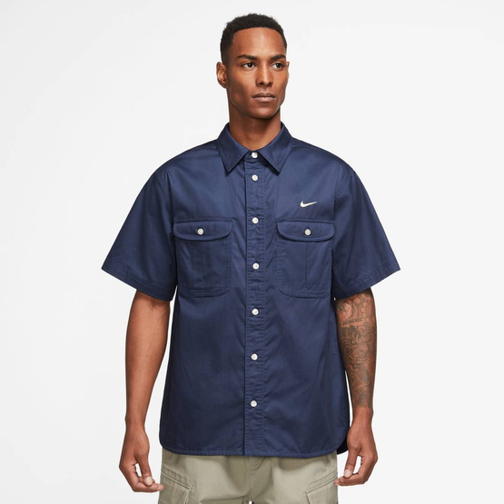 Kurzärmeliges gewebtes Skate Button Up Shirt